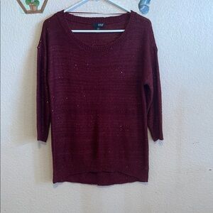 a.n.a Red Cardigan with Relaxed Fit and Three Quarter Sleeves